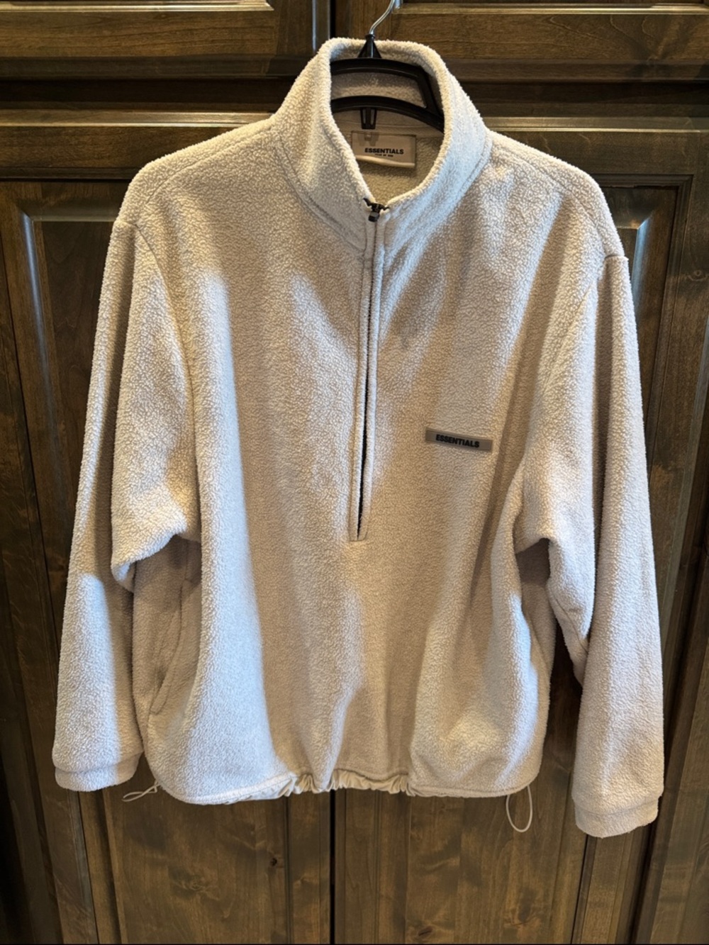 Essentials Fear of God Polar Fleece Zip Pullover Men Oatmeal S $120!
